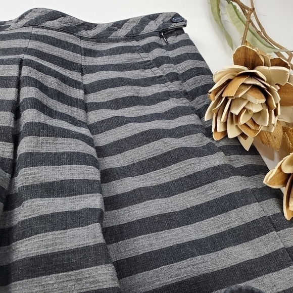 NEW Gap Thick Cotton Charcoal Grey Stripe Skirt 6 - Picture 9 of 15